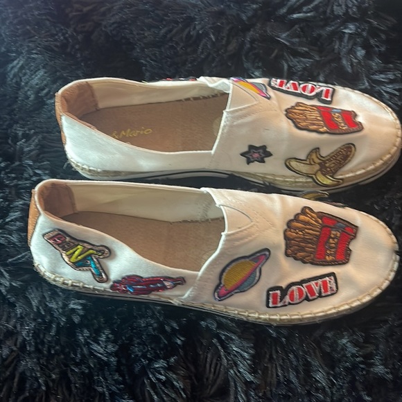 Joy And Mario Canvas Slip On Shoes Womens 9W Patch Work - Picture 2 of 6